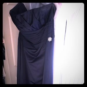 Strapless midnight blue gown